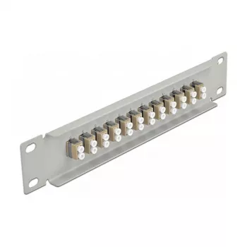 Fiiberoptiline patch-paneel DeLOCK 10 tolli 12 porti LC Duplex Beež 1U Hall
