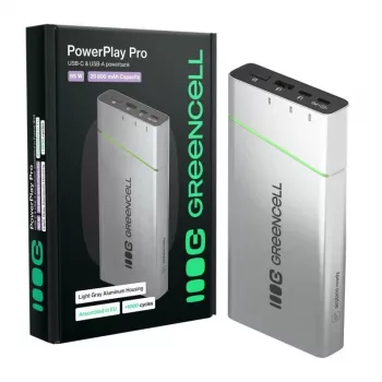 Kaasaskantav aku roheline Cell BPLGC20P 20800 mAh liitiumioon, USB-C PD 65W, 2x USB-C + 1x USB-A, alumiiniumkorpus