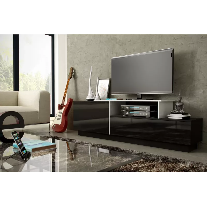 Cama TV-kapp SIGMA 3 180 must/must läikiv + biały