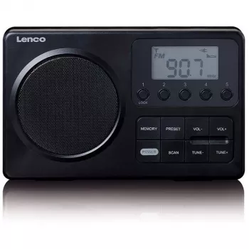 Kaasaskantav raadio Lenco MPR-035BK — FM/AM, võrgu- ja akutoide, 2,5-tolline LCD, 20 FM jaama salvestust, 3,5 mm väljund