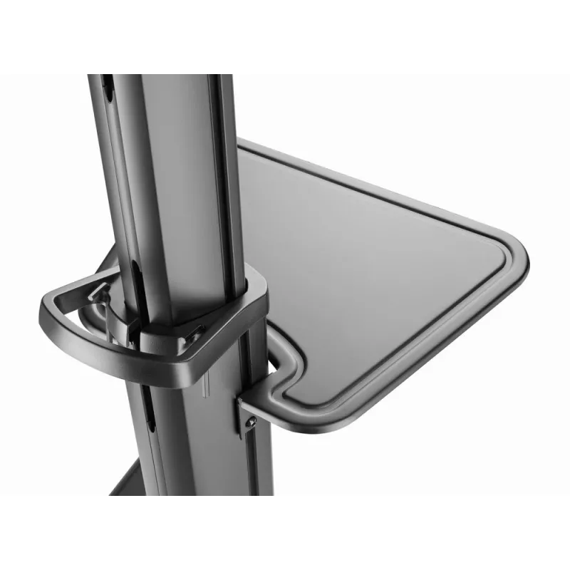 Põranda TV-alus Gembird TVS-70T-02 ekraanidele 37 tolli kuni 70 tolli, max 70 kg, VESA 200x200–600x400, kaldenurk ±5°/−12°, kõrguse reguleerimisega, rattad, kaablihaldus