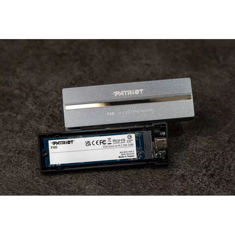 Väline NVMe M.2 PCIe SSD korpus PATRIOT PV810UPNGM — USB-C 3.2 Gen 2, toetab 2230/2242/2260/2280, kuni 8 TB, alumiinium, hall