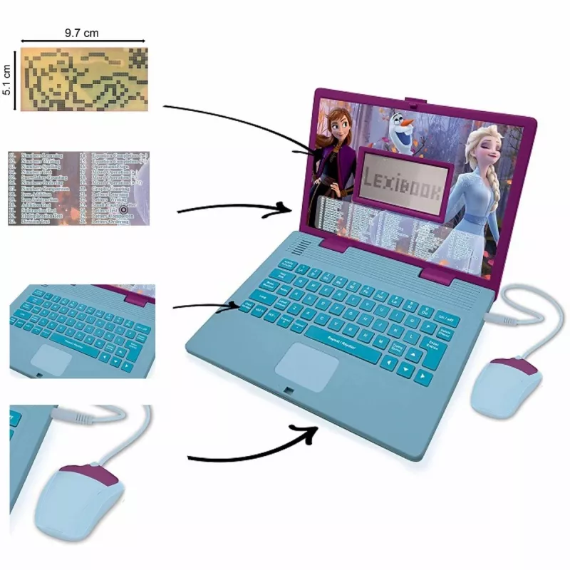 Lexibook JC598FZi17 Disney Frozen kakskeelne hariv sülearvuti, PL/EN, 124 tegevust