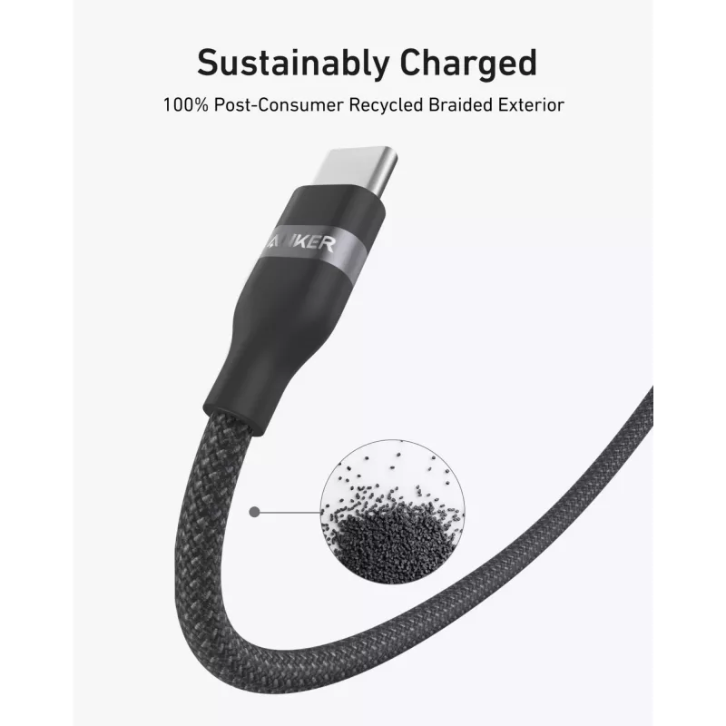 USB-C — USB-C kaabel Anker A82E2 — 0,9 m, USB-C USB-C-le, must