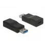 Kaabli pistikuadapter DeLOCK 65696 USB 3.1 Gen 2 A-tüüp C-tüübiks Must