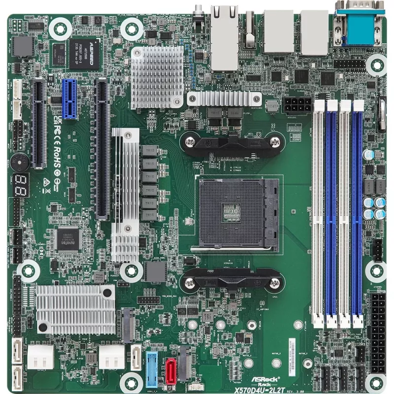 ASRock X570D4U-2L2T/BCM emaplaat AMD X570 Socket AM4 micro ATX