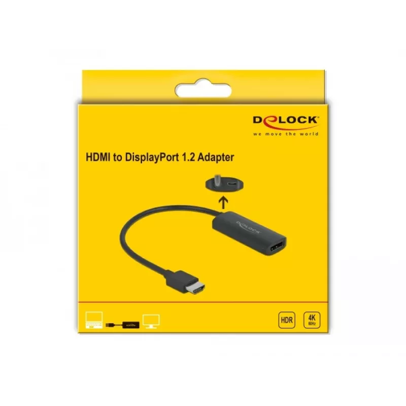 Adapter HDMI-A isane - DisplayPort emane 4K 60 Hz DeLOCK 63206