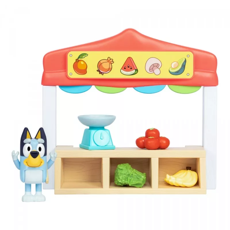 Mänguasjafiguuride komplekt TMTOYS Mini Bluey Toidupood BLU17555 – minitegelaste komplekt poeskäimise mängimiseks