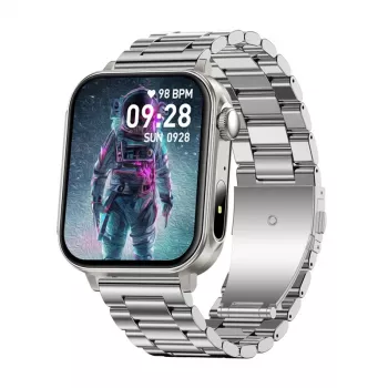 Nutikell Colmi P80 Steel Silver Bluetoothi ja pulsikellaga