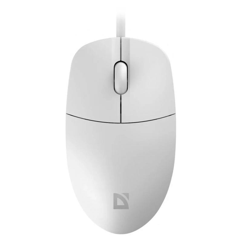 Juhtmega hiir DEFENDER AZORA MB-24 — mõlemakäeline USB optiline, 1200 DPI, 3 eraldusvõime režiimi, valge, 109×86×34 mm