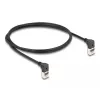 Võrgukaabel DeLOCK RJ45 Cat.6A S/FTP õhuke 90° ülespoole 1m must