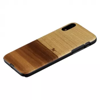Man and wood telefonikott iPhone XR-ile — must, kaitsev pehme ümbris