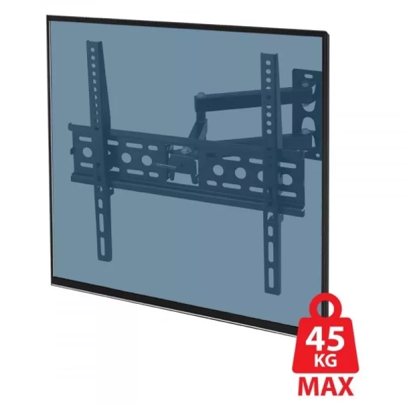 Seinale kinnitatav telerihoidik ESPERANZA ERW016 kuni 70-tollistele teleritele, must, 45 kg kandevõime, VESA 75x75–400x400, kaldenurk 15°
