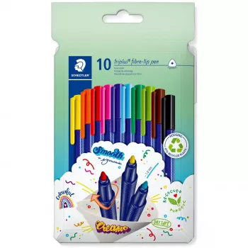Viltpliiats Staedtler 323 C10 — sorteeritud värvid, 10 värvi, 1 mm ots