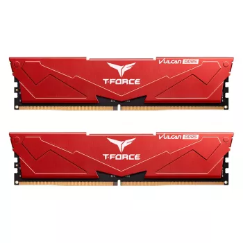 Team Group VULCAN FLRD532G6000HC30DC01, 32 GB, 2 x 16 GB, DDR5, 6000 MHz, 288-pin DIMM, punane