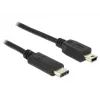 USB-kaabel DeLOCK 83603 USB 2.0 1m USB C Mini-USB B Must