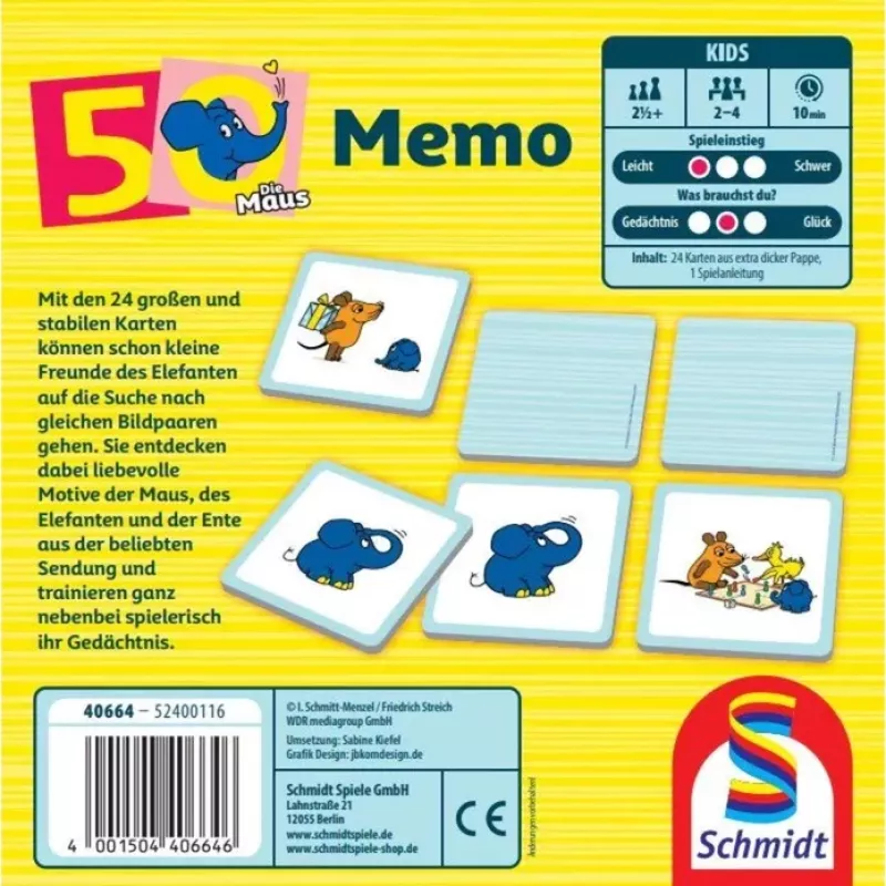 Die hiir: Elefanten-Memo, 50. Geburtstag, Memory Game