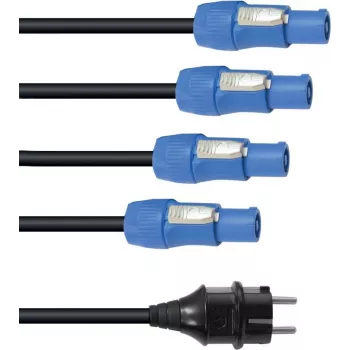 Toitekaabel EUROLITE P-Con 1-4 3x2,5mm² — võrgujagurkaabel mitme seadme toiteks