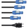 Toitekaabel EUROLITE P-Con 1-4 3x2,5mm² — võrgujagurkaabel mitme seadme toiteks