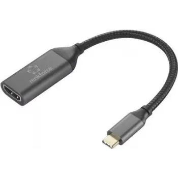 HDMI-adapterkaabel USB-C-pistik 15 cm Must RF-5234038 Punutud varjestus (RF-5234038)