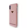 VixFox kaardipesaga tagakest iPhone X/XS jaoks — roosa kaitseümbris kaarditaskuga