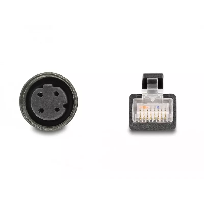 DeLOCK M12 adapterkaabel D-kodeeritud 4 kontaktiga emane RJ45 isasele 50 cm