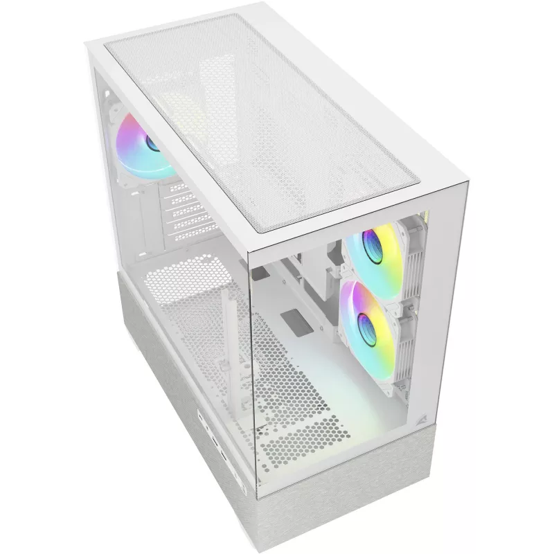 Sharkoon MK7 ARGB mATX korpus 2x klaasiga valge