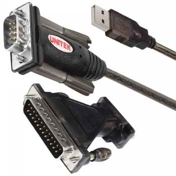 UNITEK Y-105A jadakaabel must 1,5 m USB Type-A DB-9