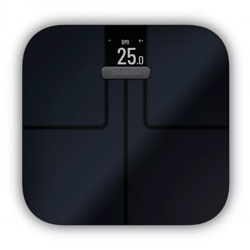 Elektrooniline isiklik kaal GARMIN Index S2 — must, max 181,4 kg, Wi‑Fi/Bluetooth, kehakoostis