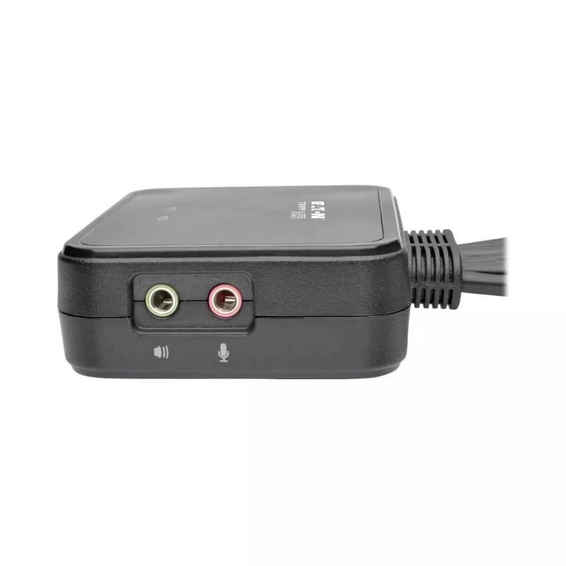 Eaton Tripp Lite seeria 2-pordiline USB/HD-kaabliga KVM-lüliti heli/videoga, kaablid ja USB-perifeeriaseadmete jagamine - KVM-/heli-/USB-lüliti - 2 x KVM/heli/USB - 1 kohalik kasutaja - lauaarvuti