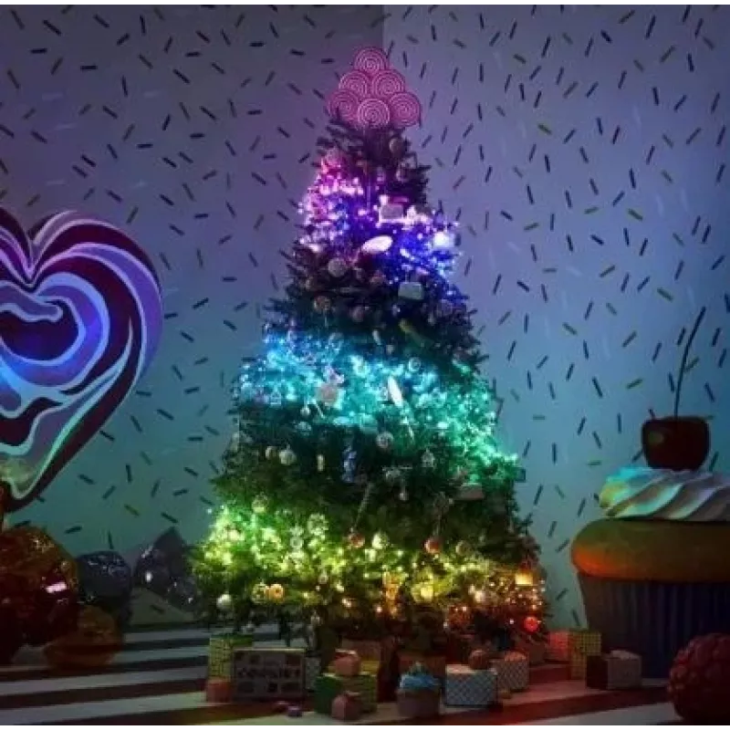 Eelvalgustatud jõulupuu Twinkly Regal Tree 1,50 m — 270 RGB LED-i, Wi‑Fi ja Bluetooth, IP20, 36 W, roheline juhe