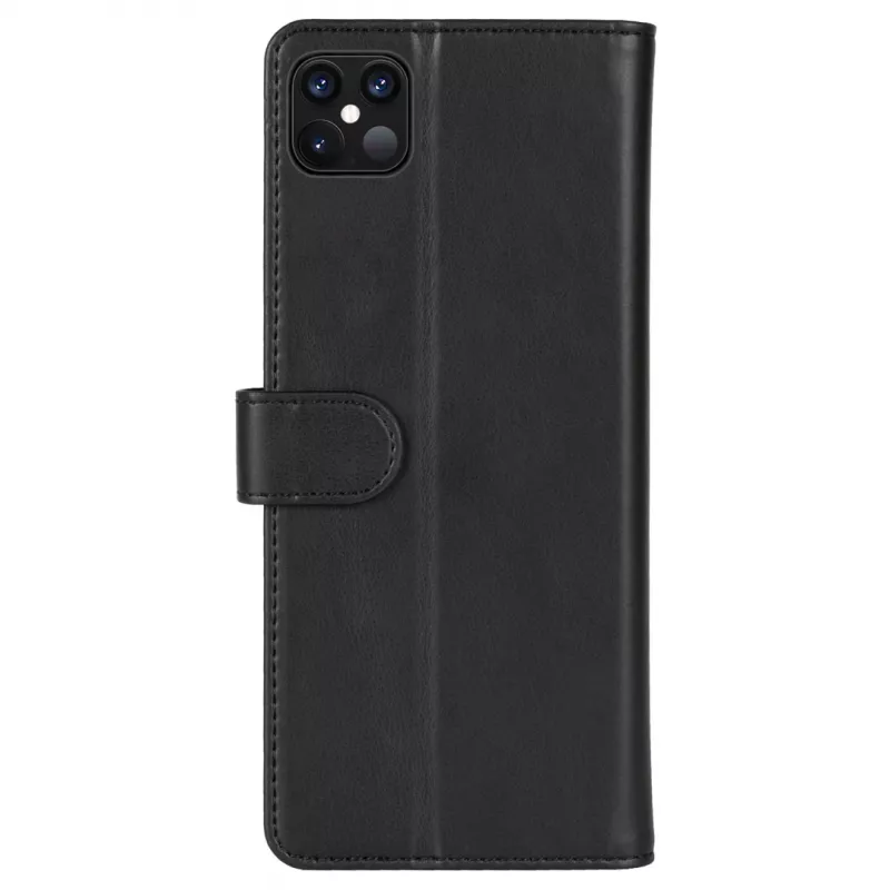 Telefonikott Krusell Apple iPhone 12 Pro Maxile — must, foliokaanega ümbris kaarditaskuga