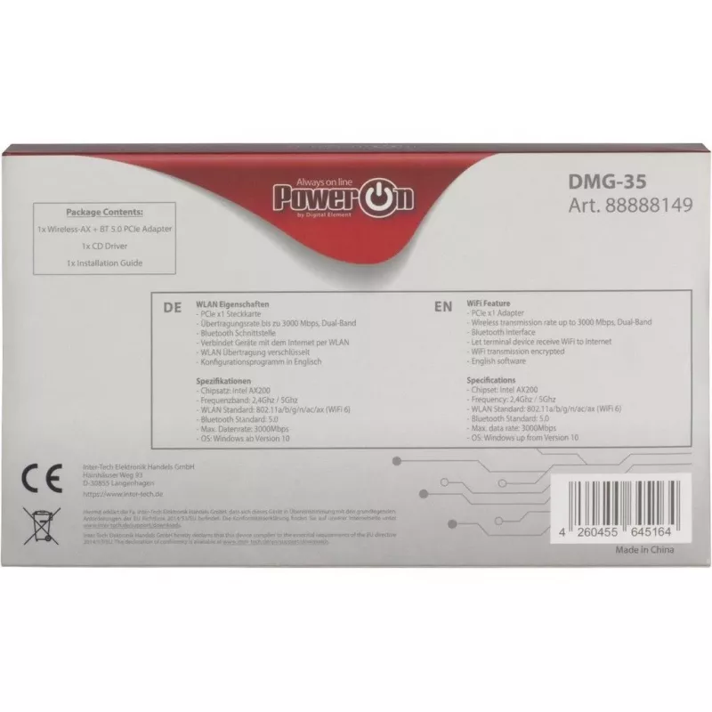 Inter-Tech DMG-35 WLAN / Bluetooth 3000 Mbit/s Sisseehitatud (88888149)