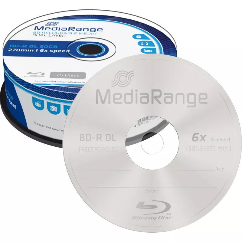 BD-R DL MediaRange MR508 50 GB 25 tk