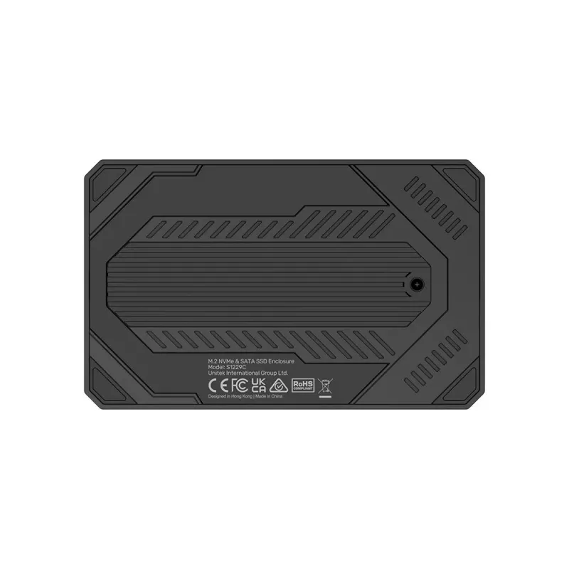 Väline salvestusseadme korpus Unitek S1229CBK01 M.2 NVMe ja SATA SSD-le, must
