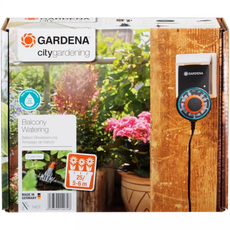 city gardening Fully Automatic Balcony Planter Irrigation 1407-20, kastmisautomaatika Hall/must, 43-osaline