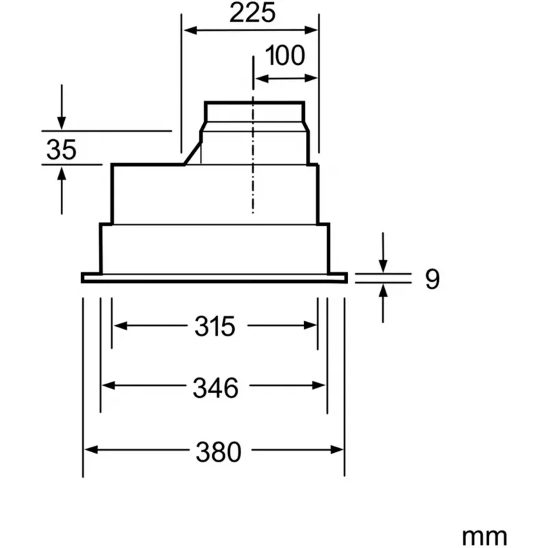 Siemens iQ300 LB55565 õhupuhasti sisseehitatav roostevaba teras 590 m³/h