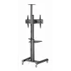 Põranda TV-alus Gembird TVS-70T-02 ekraanidele 37 tolli kuni 70 tolli, max 70 kg, VESA 200x200–600x400, kaldenurk ±5°/−12°, kõrguse reguleerimisega, rattad, kaablihaldus