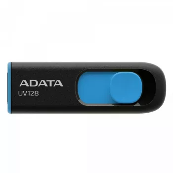 ADATA 64GB DashDrive UV128 USB-mälupulk USB Type-A 3.2 Gen 1 (3.1 Gen 1) Must, Sinine