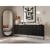 Kummut cama meble VERA 190x40x80 cm, must matt, puitlaastplaat, 16 mm raam