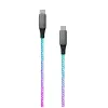 USB-C kuni USB-C laadimiskaabel FIXED FIXDLED-CC-RA PD-toega ja fikseeritud pikkusega, integreeritud vikerkaare LED