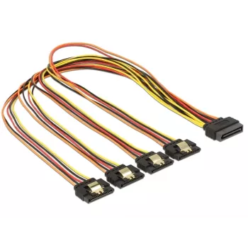 SATA-kaabel DeLOCK 60158 0,5 m SATA 15-kontaktiline 4 x SATA 15-kontaktiline mitmevärviline
