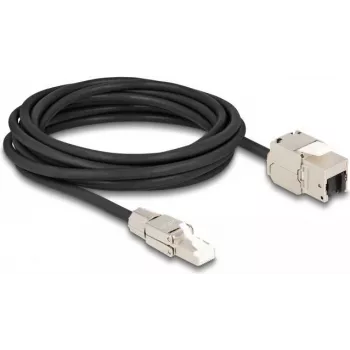 DeLOCK kaabel RJ45-pistik, välipaigaldus kuni Keystone-moodul RJ45-pesa, Cat.6A, 5 m