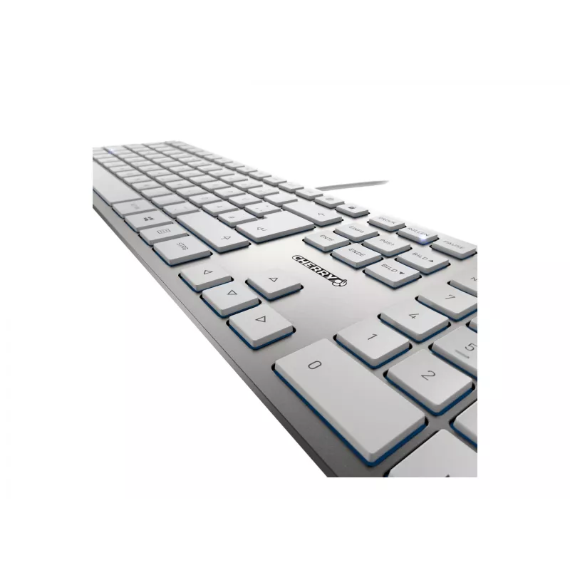 CHERRY KC 6000 õhuke klaviatuur Universal USB QWERTY Nordic Silver, Valge