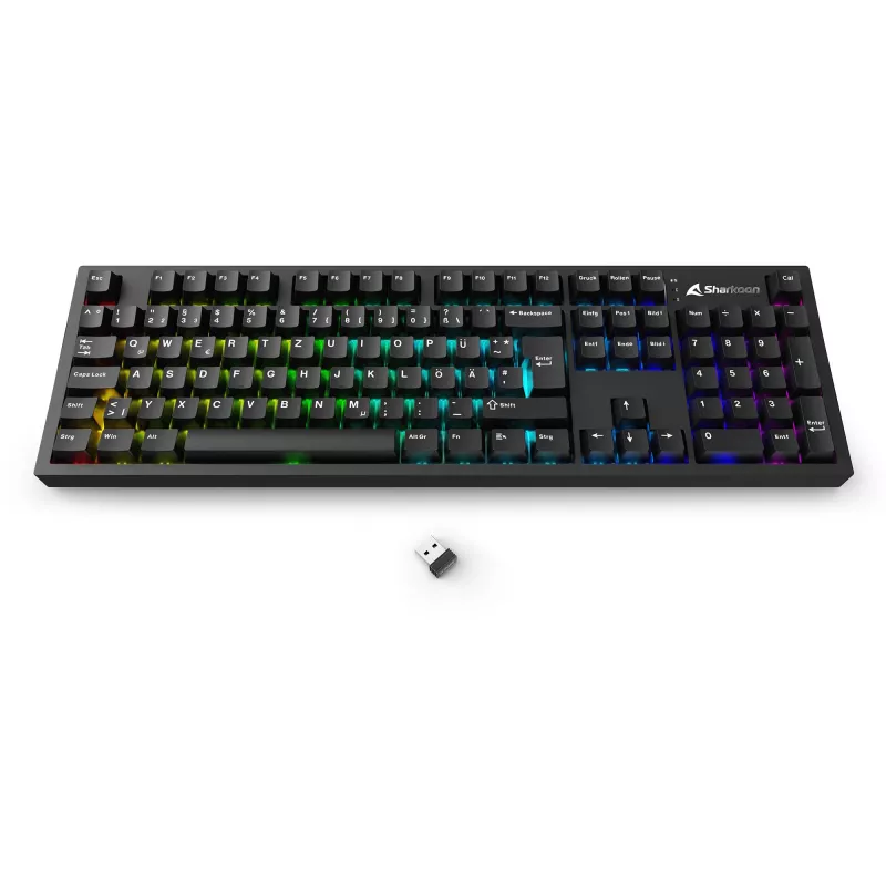 Mehaaniline klaviatuur Sharkoon OfficePal KB70W — lineaarsed vaiksed lülitid, juhtmevaba