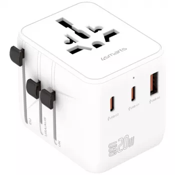 Reisiadapter 20W GaN Nomad 2xUSB-C + 1xA