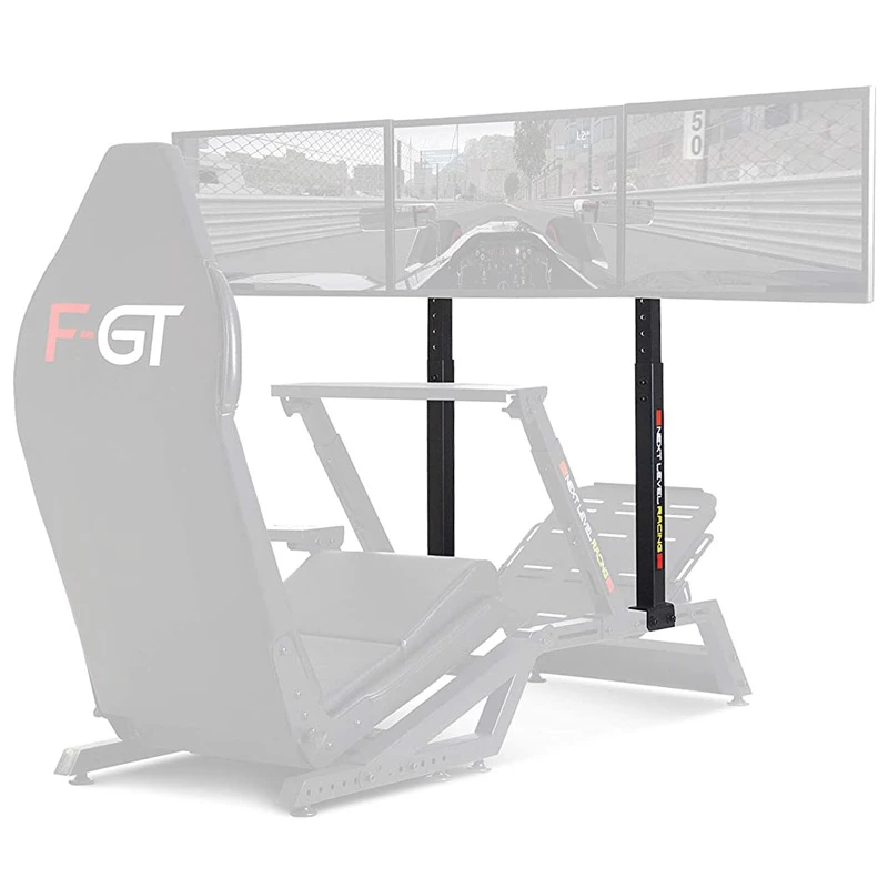 Racing simulator cockpit Next Level Racing F-GT NLR-A006 — reguleeritav istme- ja roolikõrgus, toetab 3 ekraani, maksimaalne kasutajakaal 60 kg, must