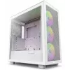 PC Case NZXT H7 Flow RGB Midi Tower Valge — karastatud klaas, EATX, ees 3×120mm, USB-C