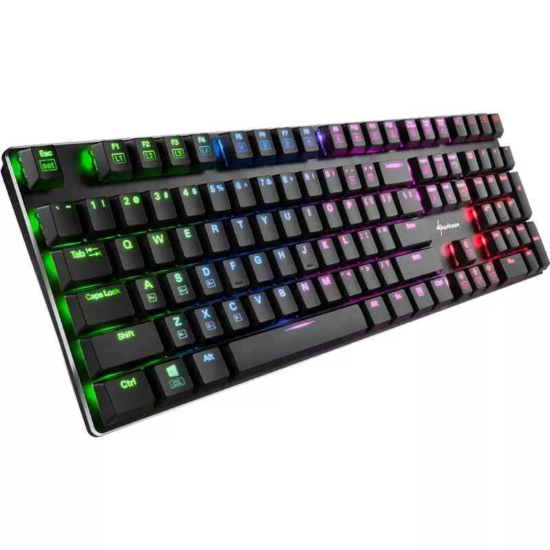 PureWriter RGB, mänguklaviatuur must, FR-paigutus, Kailh Choc Low Profile Blue