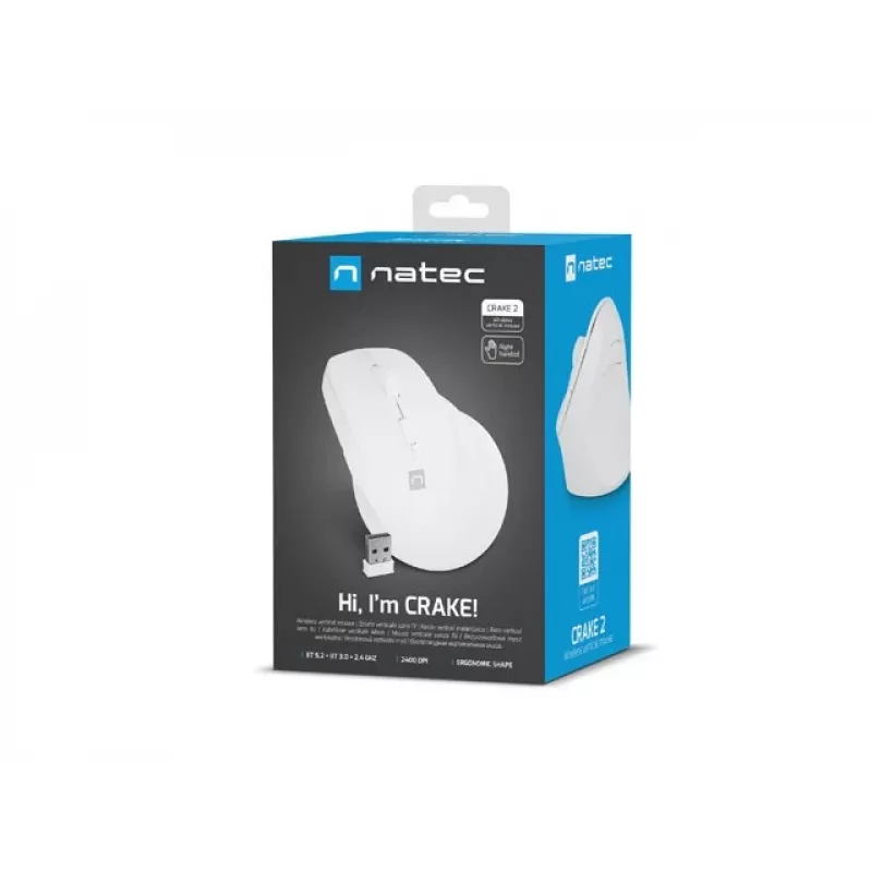 NATEC Crake 2 hiir, universaalne, paremakäeline, RF juhtmevaba + Bluetooth optiline 2400 DPI
